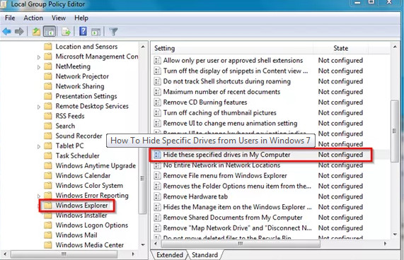 how to hide drive for specific users in windows