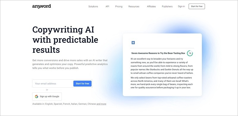 Anyword - Best AI Content Generator