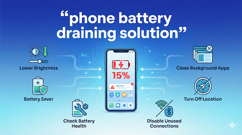 ‘phone battery draining fast solution